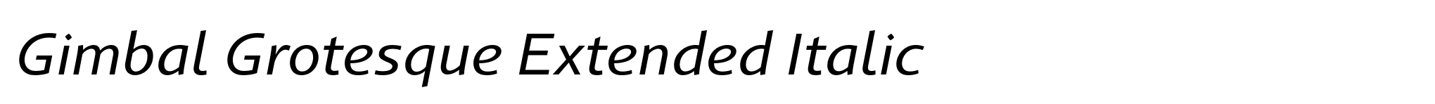 Gimbal Grotesque Extended Italic image